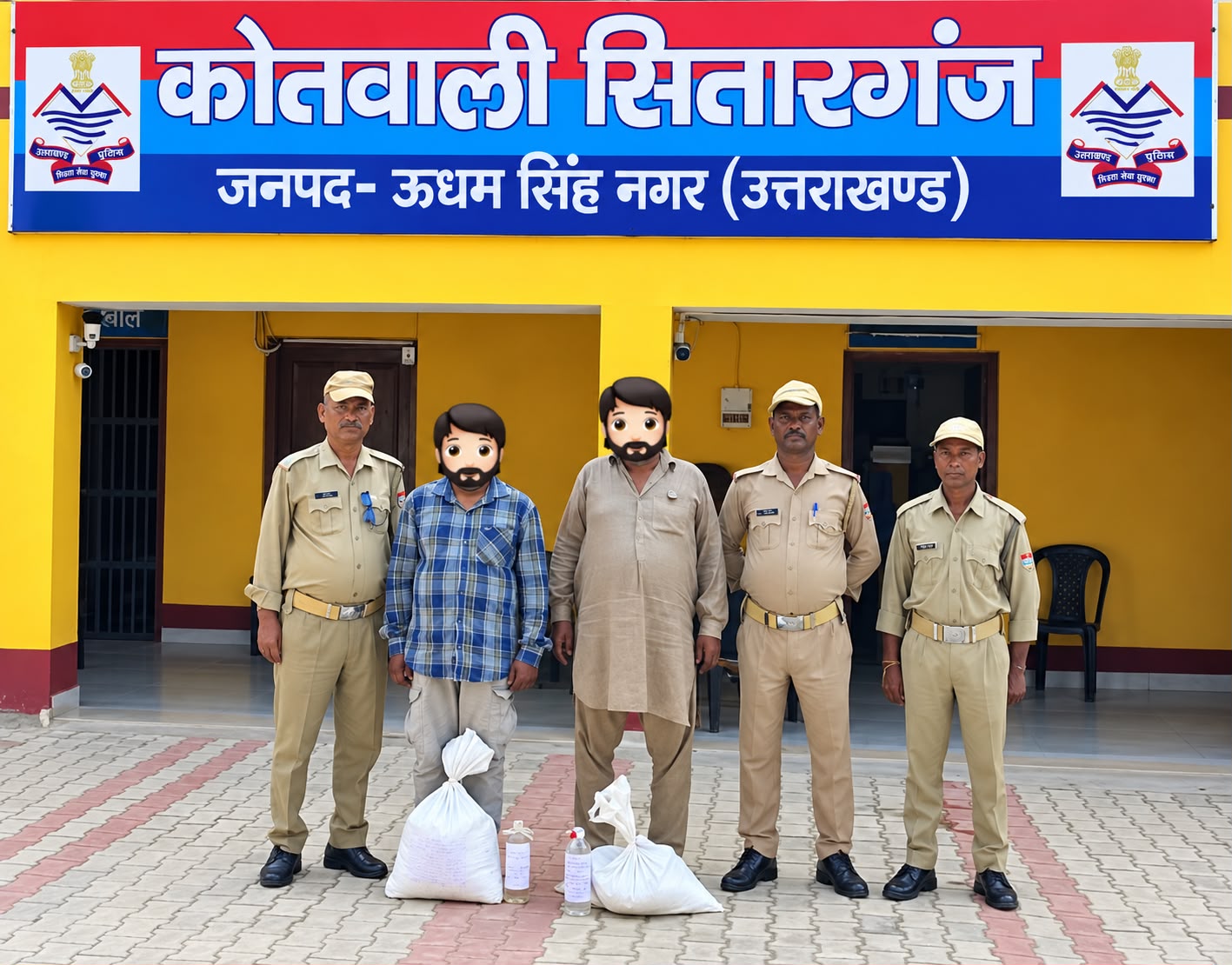 सितारगंज पुलिस की कार्रवाई, दो गिरफ्तार92 पाउच कच्ची शराब बरामद,